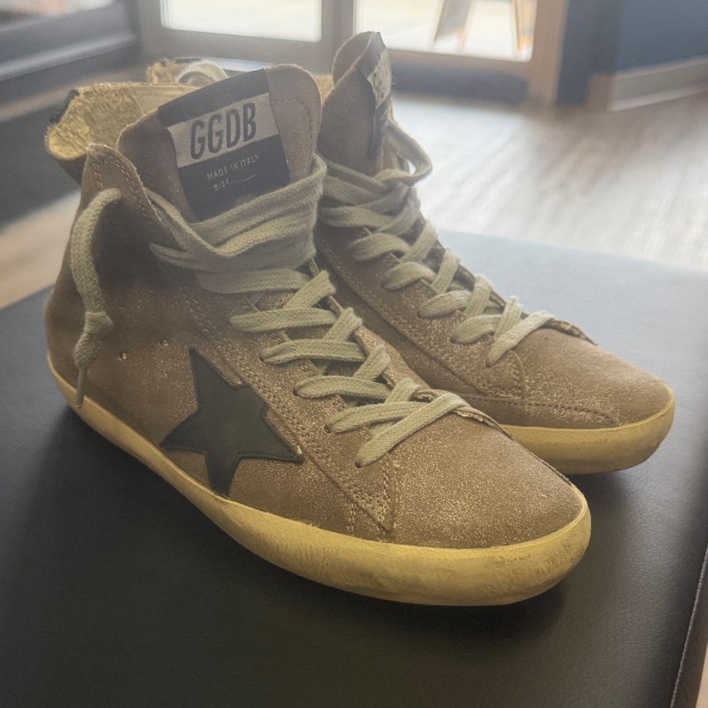 Golden Goose Suede High-Tops with Black Star